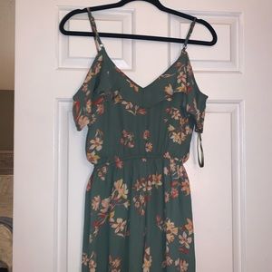 Green floral jumpsuit